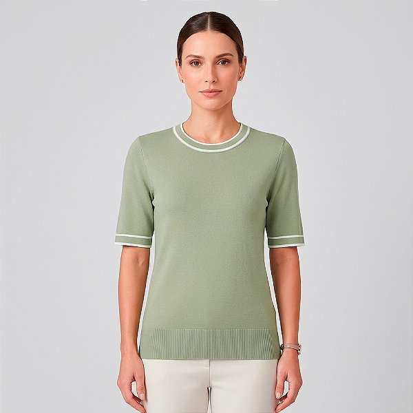 Camiseta Dudalina Mara Pr27 Verde Feminino