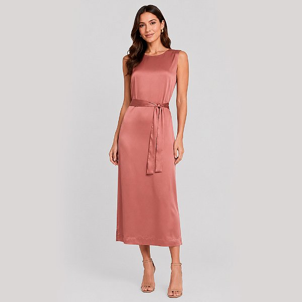 Vestido Dudalina Tubo Aline Pr27 Rosa Feminino
