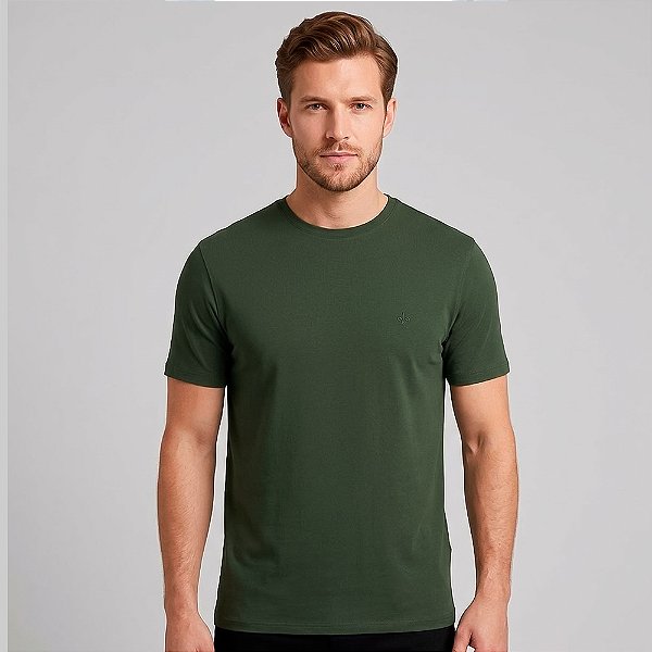 Camiseta Dudalina Essentials Color Pr27 Verde Masculino