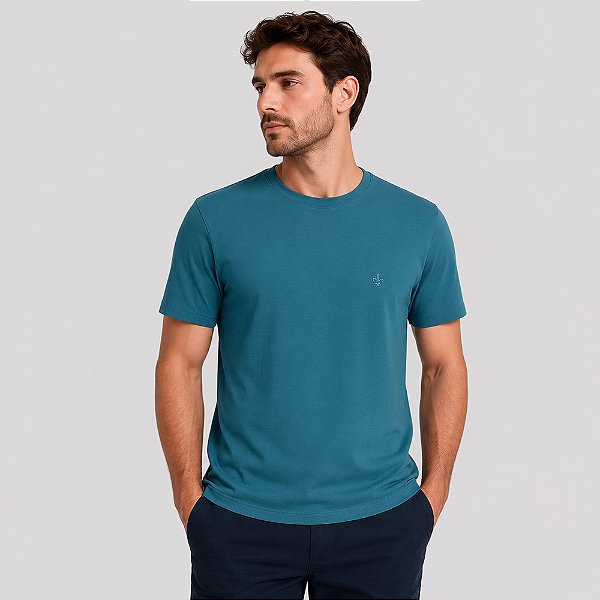 Camiseta Dudalina Essentials Pr27 Azul Masculino