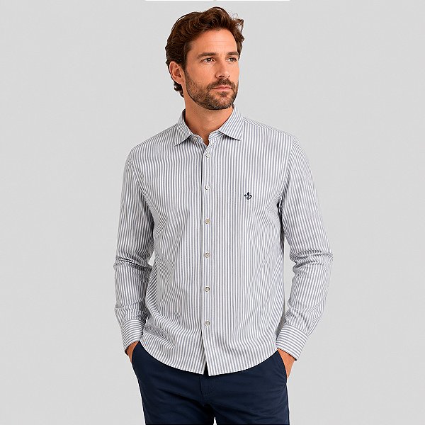 Camisa Dudalina Comfort Oxford Pr27 Marinho Masculino