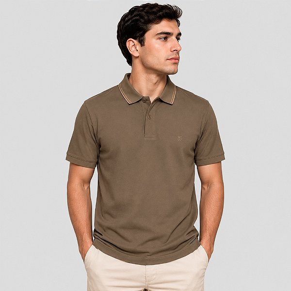 Camisa Polo Individual Comfort Basic Pr27 Marrom Masculino