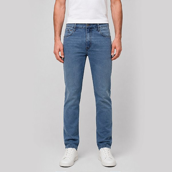 Calça Jeans Dudalina Slim Sky Vintage Pr27 Azul Masculino