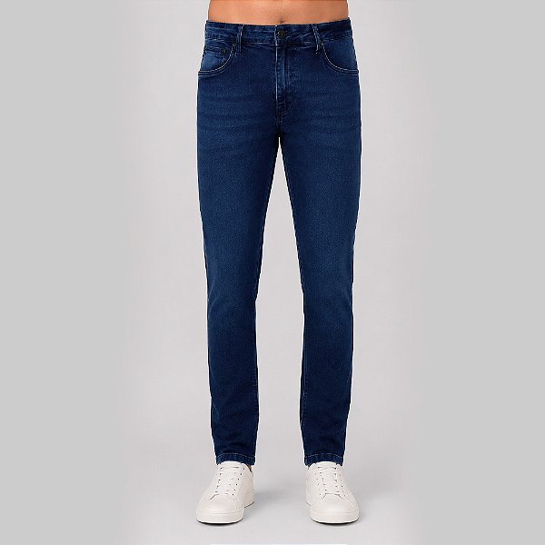 Calça Jeans Dudalina Slim Washed Pr27 Azul Masculino