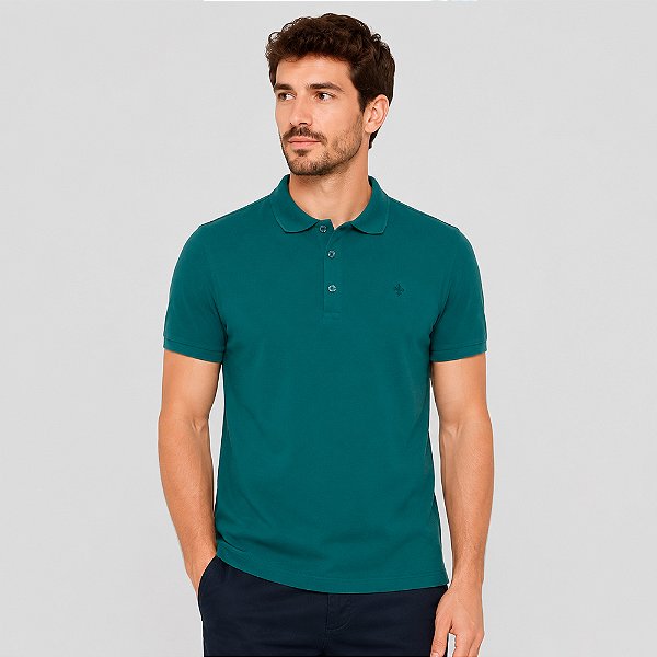 Camisa Polo Dudalina Essential Pr27 Verde Masculino