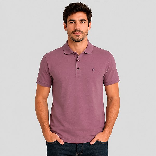 Camisa Polo Dudalina Essential Pr27 Rosa Masculino