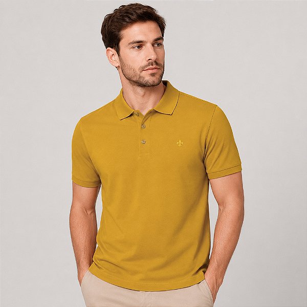 Camisa Polo Dudalina Essential Pr27 Amarelo Masculino