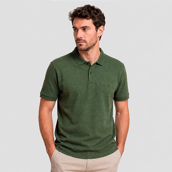 Camisa Polo Dudalina Malha Tricot Pr27 Verde Masculino