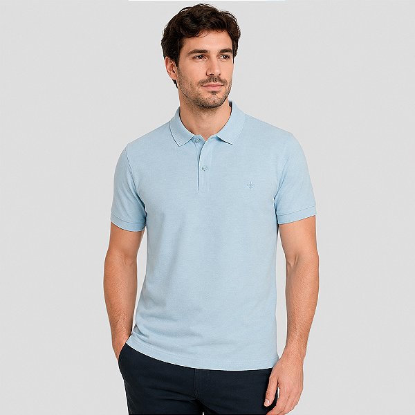 Camisa Polo Dudalina Piquet Vista Reta Pr27 Azul Masculino
