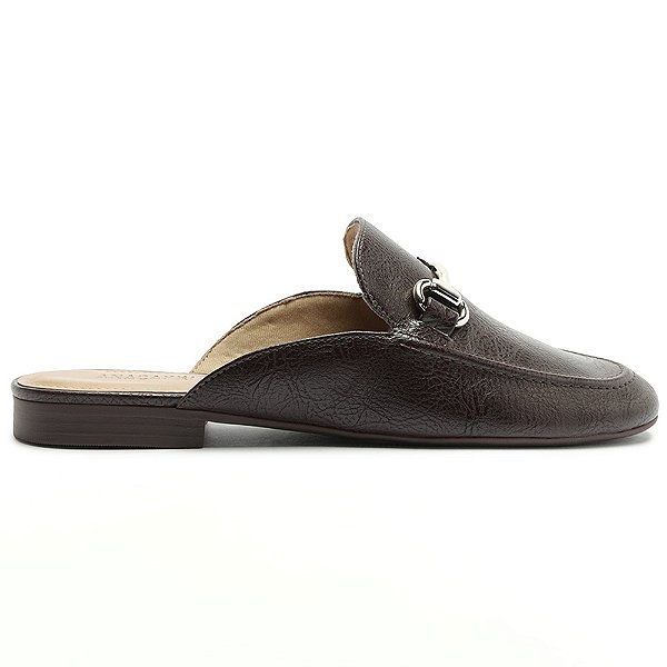 Mule Anacapri Salto Rasteiro Marrom Escuro Feminino