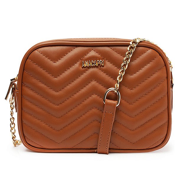 Bolsa Anacapri Tiracolo Média Matelassê Marrom Feminino