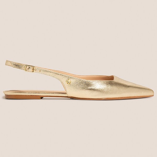 Sapatilha Dudalina Slingback Pr27 Dourado Feminino