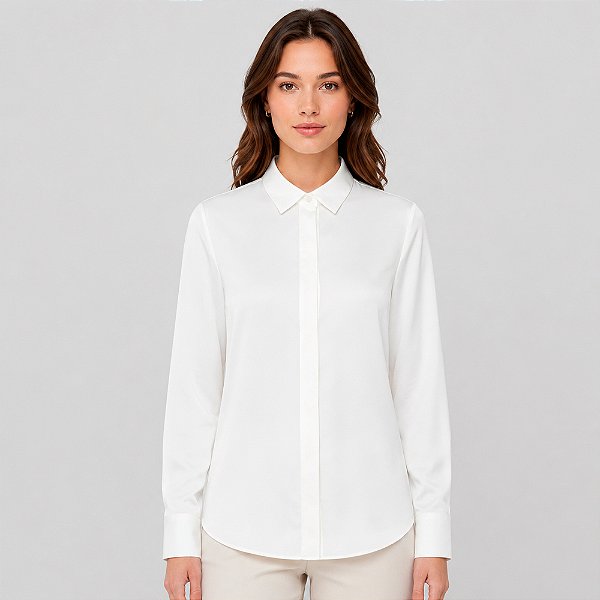 Camisa Dudalina Aline Pr27 Off White Feminino