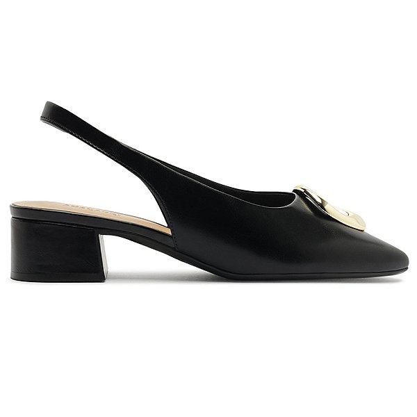 Sapatilha Anacapri Slingback Salto Bloco Preto Feminino
