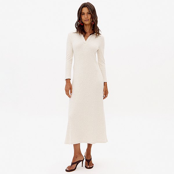 Vestido Super Midi Lança Perfume Cnl Pr27 Off White Feminino