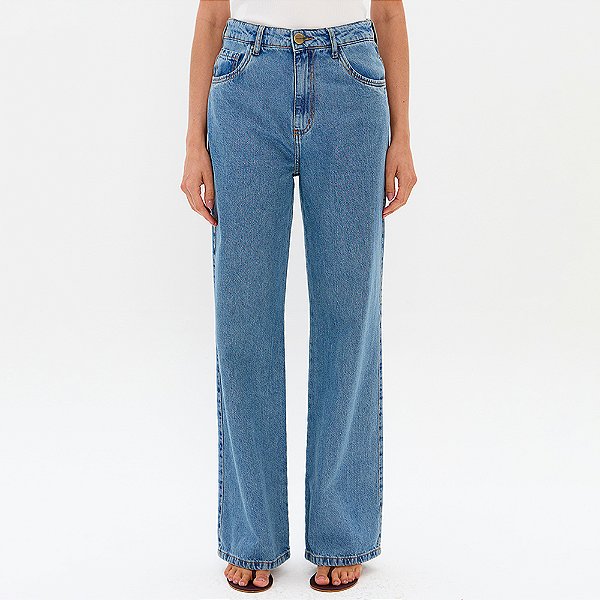 Calça Jeans Lança Perfume Reta High Pr27 Azul Feminino