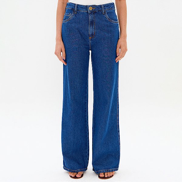 Calça Jeans Lança Perfume Full Length Mid Pr27 Azul Feminino