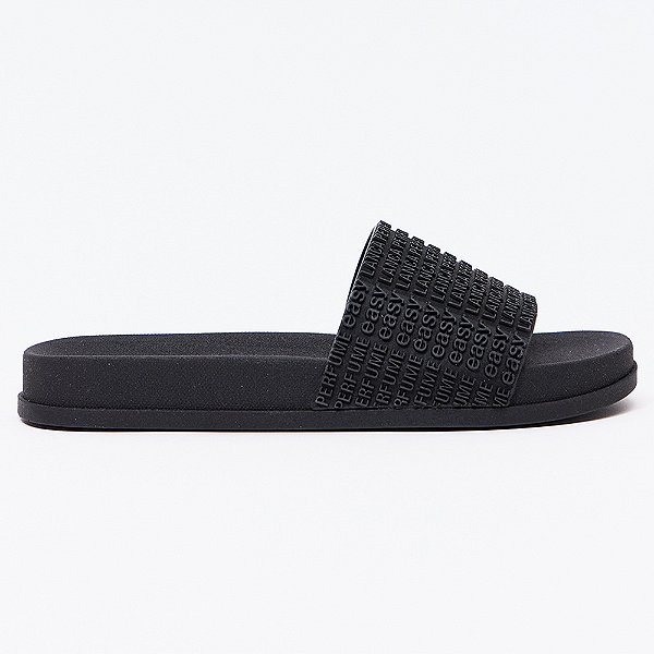 Chinelo Slide Easy Lança Perfume Relevo Pr27 Preto Feminino