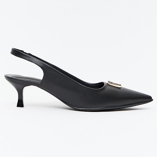 Scarpin Lança Perfume Slinback Bico Fino Pr27 Preto Feminino