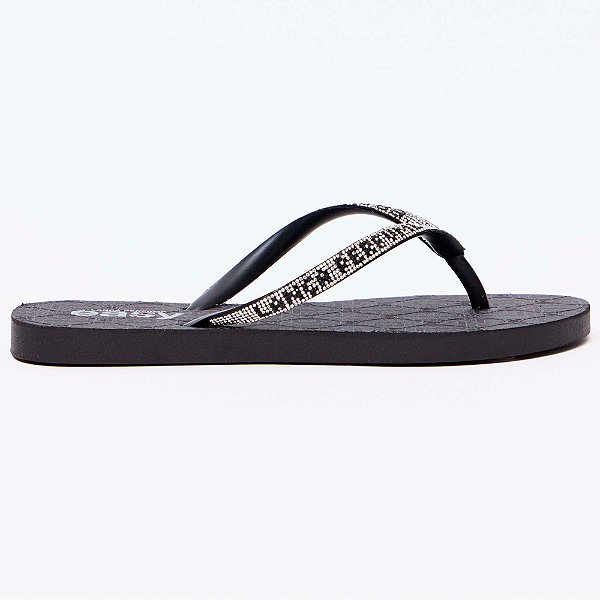 Chinelo Easy Lança Perfume Tira Brilho Pr27 Preto Feminino