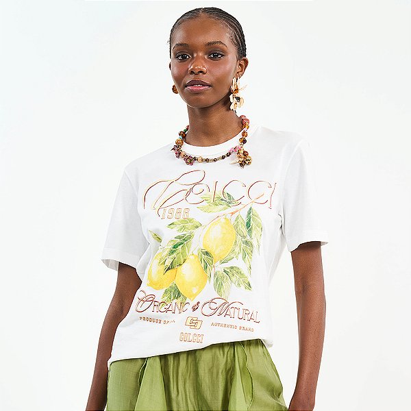 Camiseta Colcci Organic Pr27 Off White Feminino