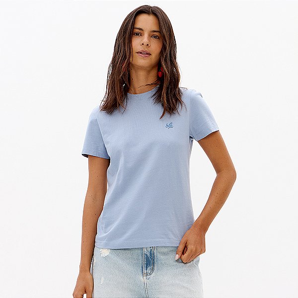 Camiseta Babylook Lança Perfume Bag Pr27 Azul Feminino
