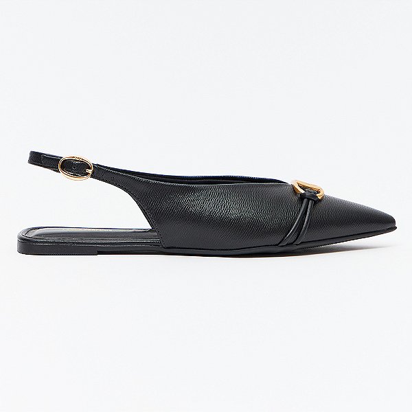 Sapatilha Lança Perfume Slingback Bico Pr27 Preto Feminino