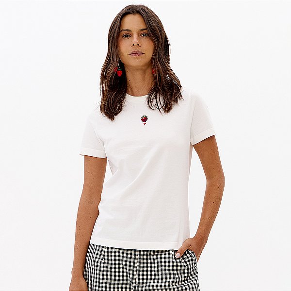 Camiseta Babylook Lança Perfume Bord Pr27 Off White Feminino