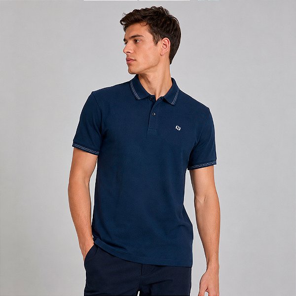 Camisa Polo Colcci Dual Icon Pr27 Marinho Masculino