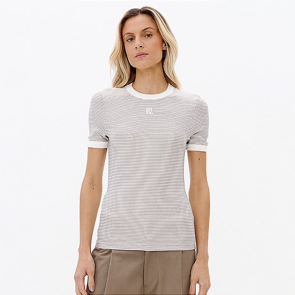 Camiseta Babylook Easy Lança Perfume Emb Pr27 Cinza Feminino