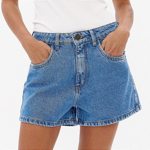 Short Jeans Lança Perfume Relaxed Midi Pr27 Azul Feminino