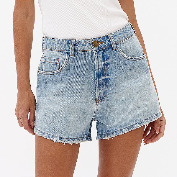Short Jeans Lança Perfume Grandfather Mid Pr27 Azul Feminino