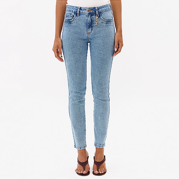 Calça Jeans Lança Perfume Skinny Mid Pr27 Azul Feminino