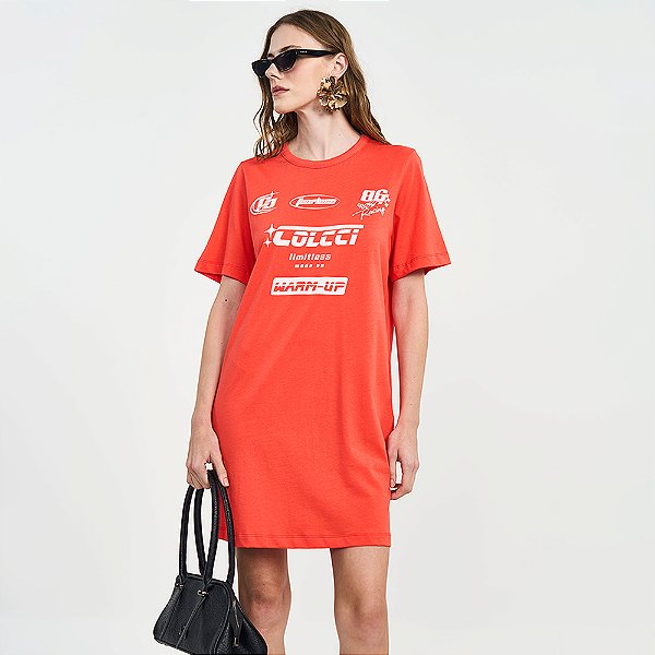 Vestido Curto Colcci Warm Up Pr27 Laranja Feminino