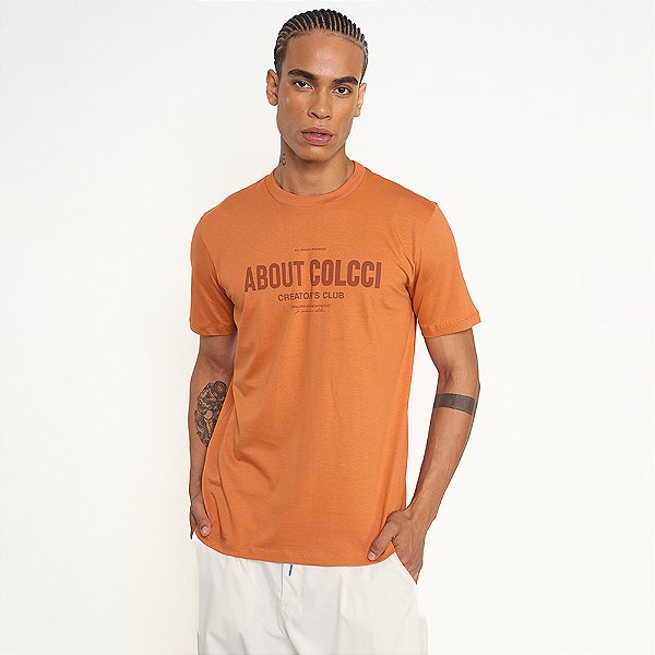 Camiseta Colcci Creator Pr27 Laranja Masculino