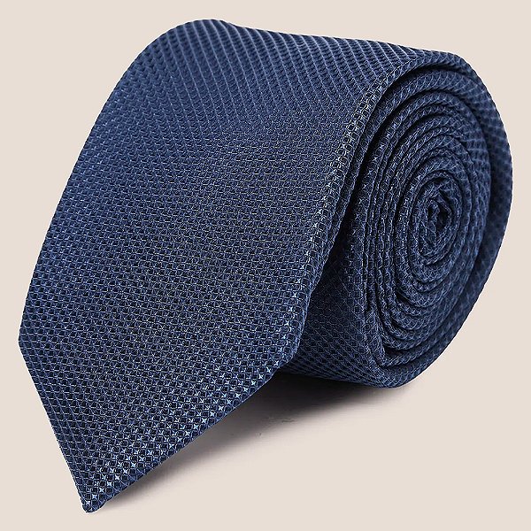 Gravata Seda Dudalina Maquinetado Pr27 Azul Masculino
