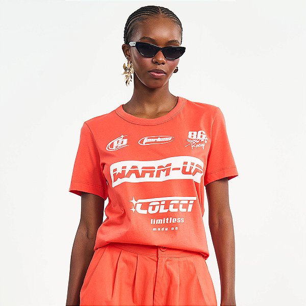 Camiseta Colcci Warm Up Pr27 Laranja Feminino