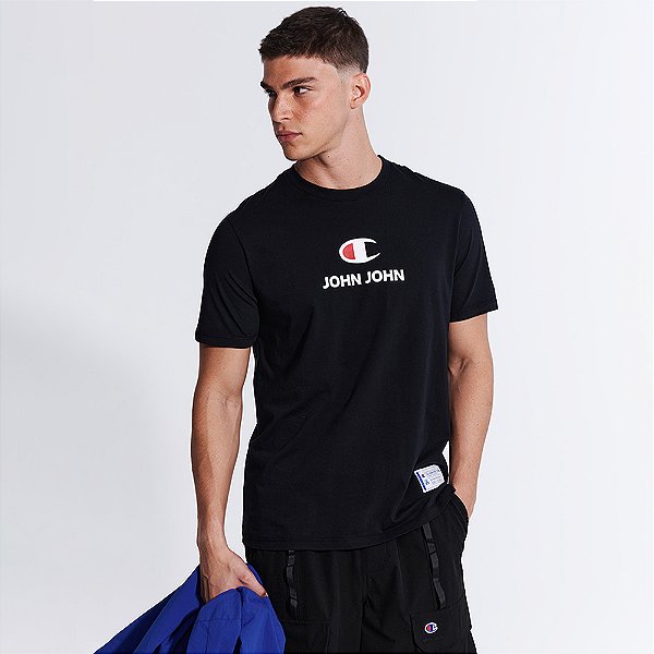 Camiseta John John x Champion Ve27 Preto Masculino
