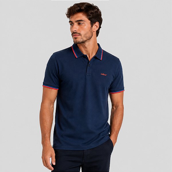 Camisa Polo Colcci Dual Pr27 Marinho Masculino