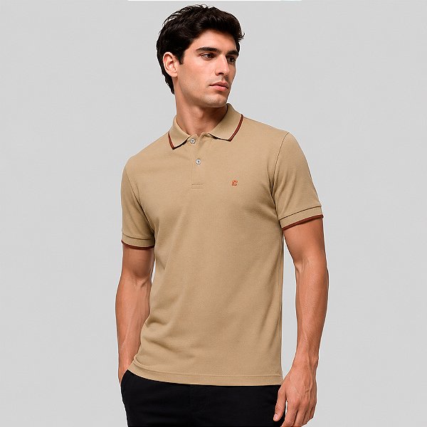 Camisa Polo Colcci Single Icon Pr27 Bege Masculino