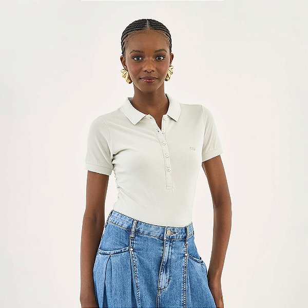 Camisa Polo Colcci Iconic Pr27 Off White Feminino