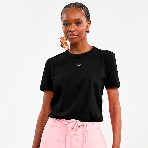 Camiseta Colcci Mini Icon Pr27 Preto Feminino