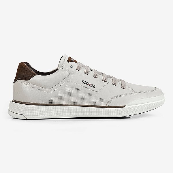 Sapatênis Couro Ferracini Star 1064 617B Branco Masculino