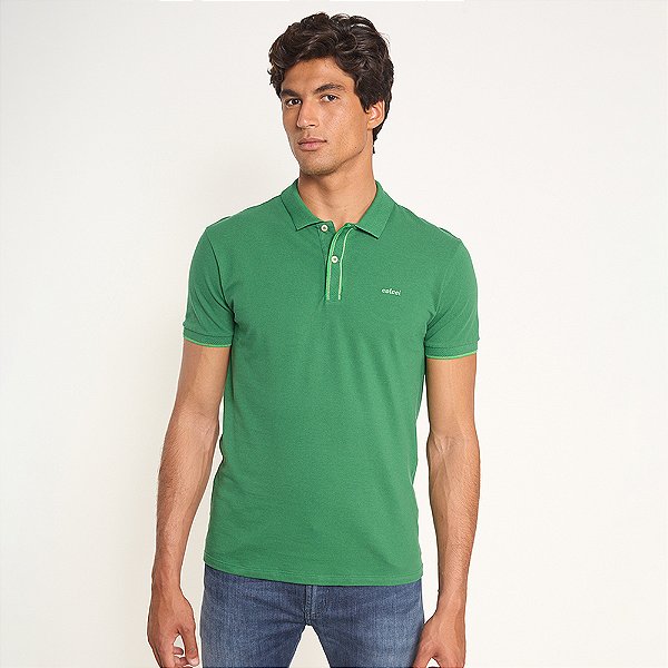 Camisa Polo Colcci Gola Pr27 Verde Masculino