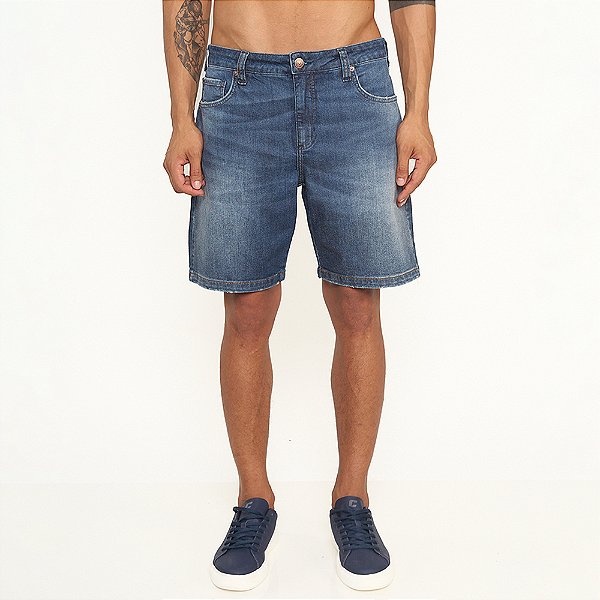 Bermuda Jeans Colcci New Davi Fog Pr27 Azul Masculino