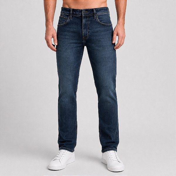Calça Jeans Dudalina Right Matizado Pr27 Azul Masculino