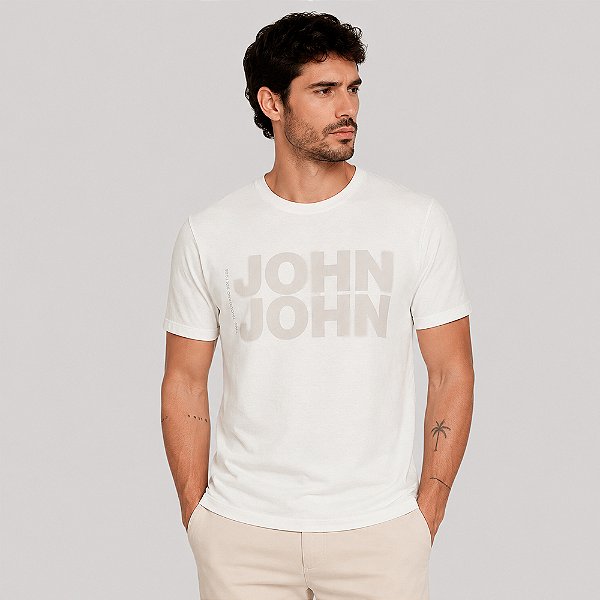 Camiseta John John Blur Ve27 Off White Masculino