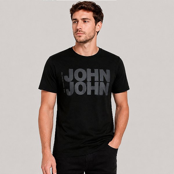 Camiseta John John Blur Ve27 Preto Masculino