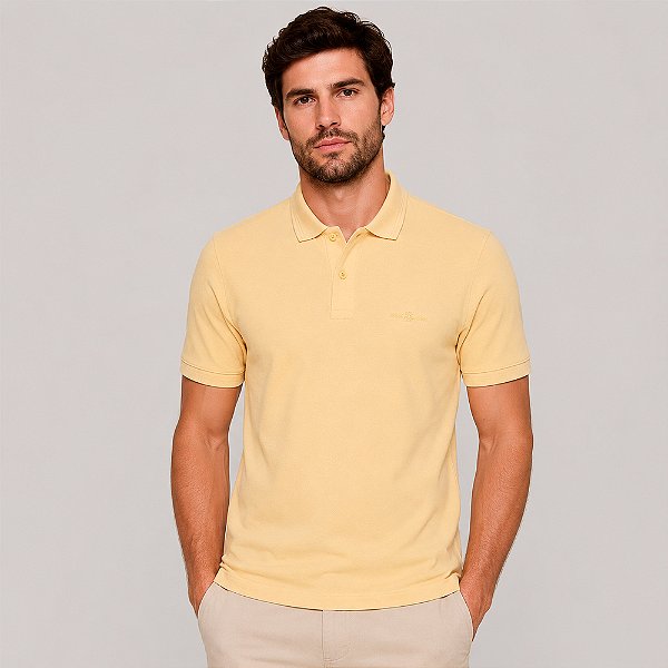 Camisa Polo John John High Ve27 Amarelo Masculino