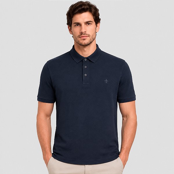 Camisa Polo Dudalina Piquet Flex Ve27 Marinho Masculino